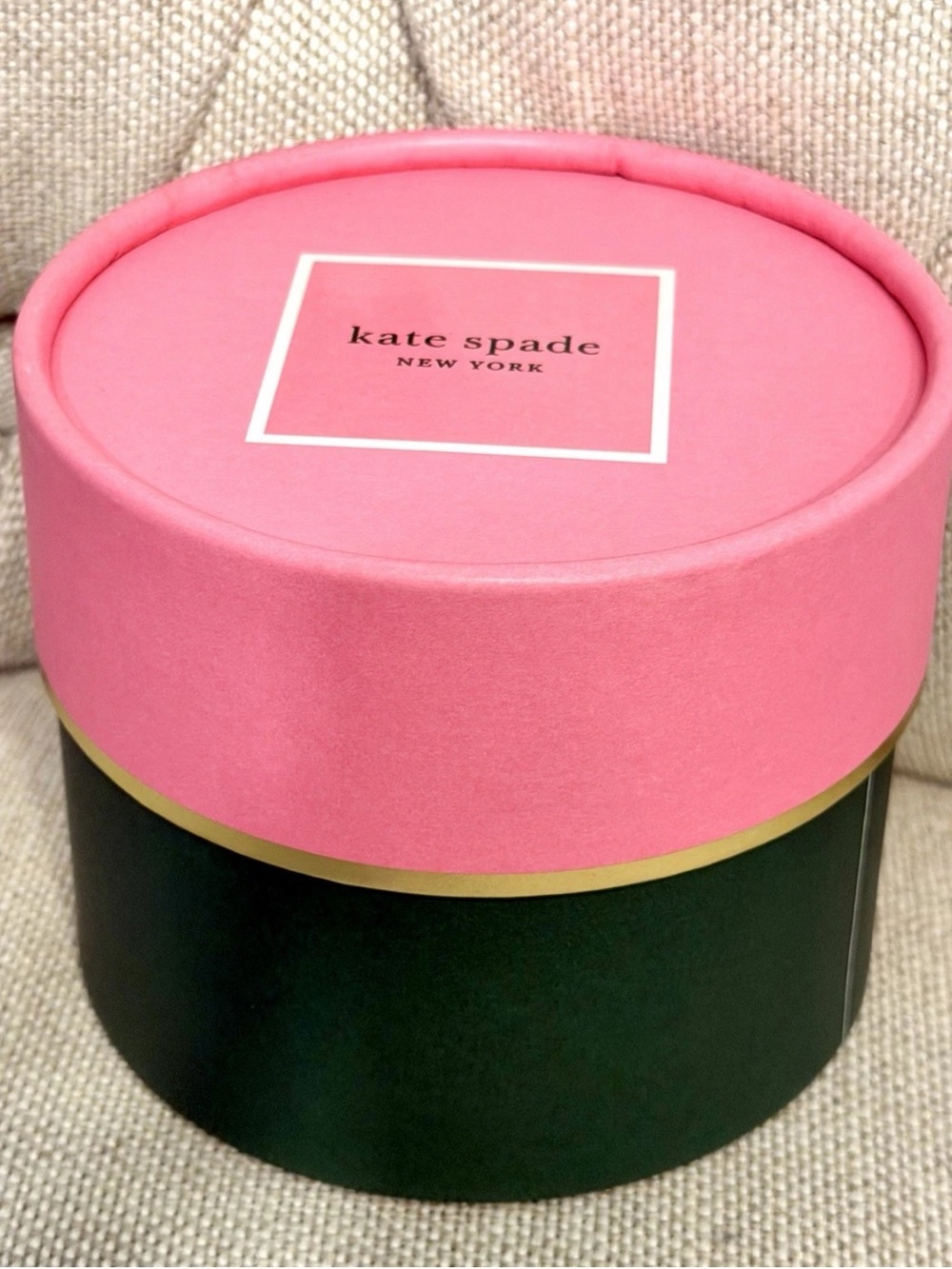 Kate Spade Round Shape Gift Box For 4.75" x 4" Pink Green Color Giftbox